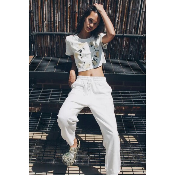 Out From Under Urban Outfitters Poppy Drawstring Jogger Pants White S NEW 281831 - Picture 2 of 7